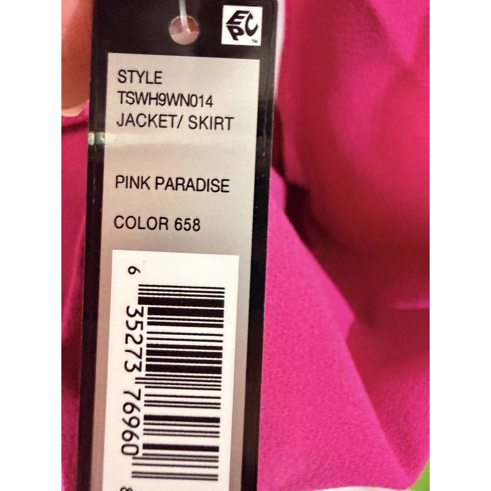 NEW $349 Tahari ASL Skirt Suit Womens Sz 18W 2 Pc Set Pink Belted Blazer Midi - Picture 7 of 16
